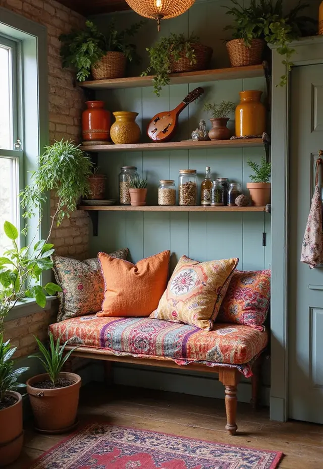 11 Bohemian Pantry Ideas for Music Lovers - 11. Cozy Seating Nook