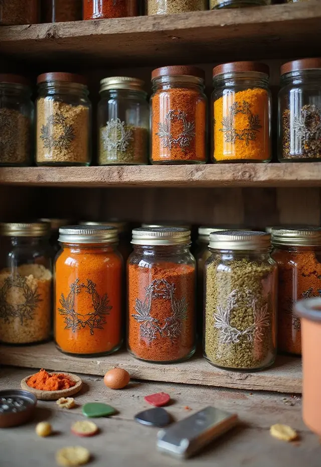 11 Bohemian Pantry Ideas for Music Lovers - 1. Musical Jars for Spices