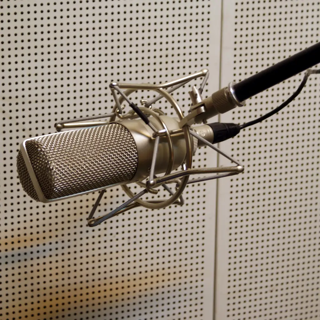 A ribbon microphone in a Berlin recording studio.