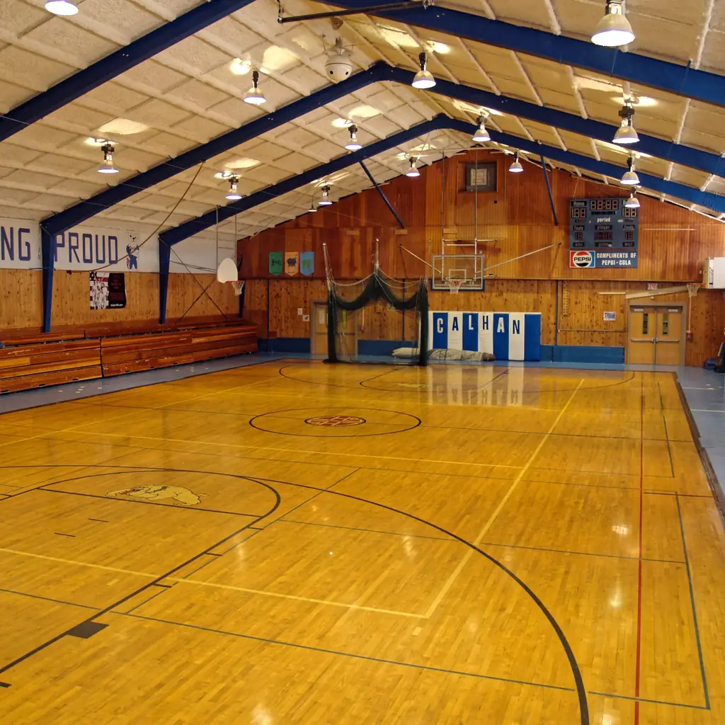 The gymnasium of a Colorado high school.