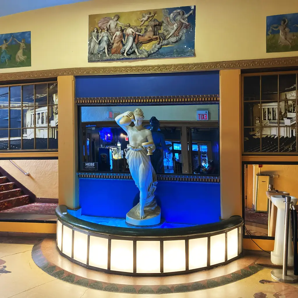 The lobby of the Latchis Theater with its concession stand.