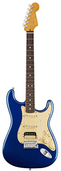 Fender American Ultra Stratocaster HSS Electric Guitar (Cobra Blue, Rosewood Fretboard)