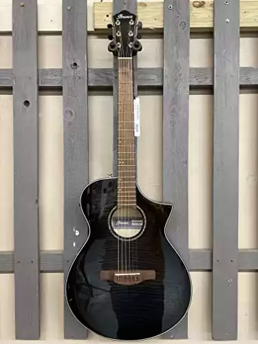Ibanez AEWC400 6-String Acoustic-Electric Guitar (Right-Handed, Transparent Black Sunburst)