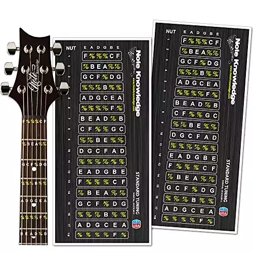 Guitar Fretboard Note Map Decals/Stickers for learning and Practicing Notes, Chords and Scales on Electric and Acoustic Guitar